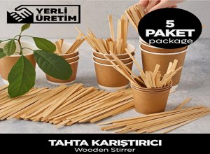 Ahşap Tahta Karıştırıcı Tek kullanımlık Çubuk Çay Kahve Kaşığı Kaşık Karıştırma Çubuğu